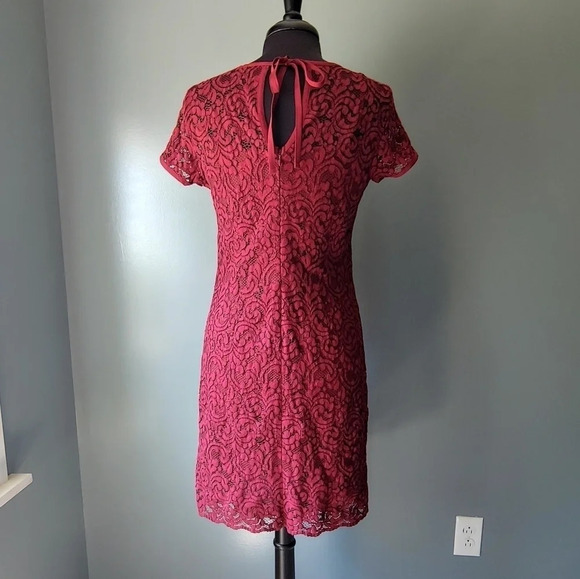 Loft Burgundy Lace Shift Dress - Picture 6 of 7